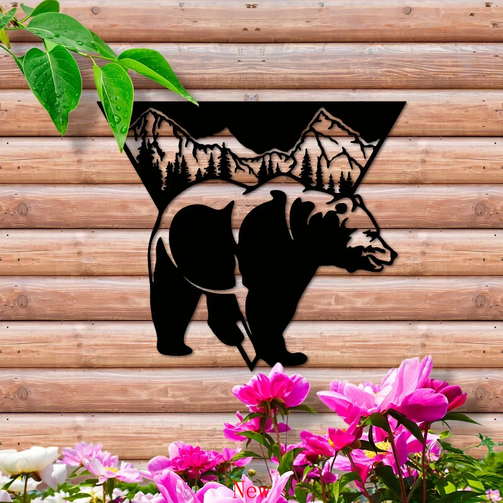 

CIFBUY Metal Bear Home Decor Bear Art Decorations Wall Sculptures Sticker Wall Mount Metal Landscape Art Decor wall deco