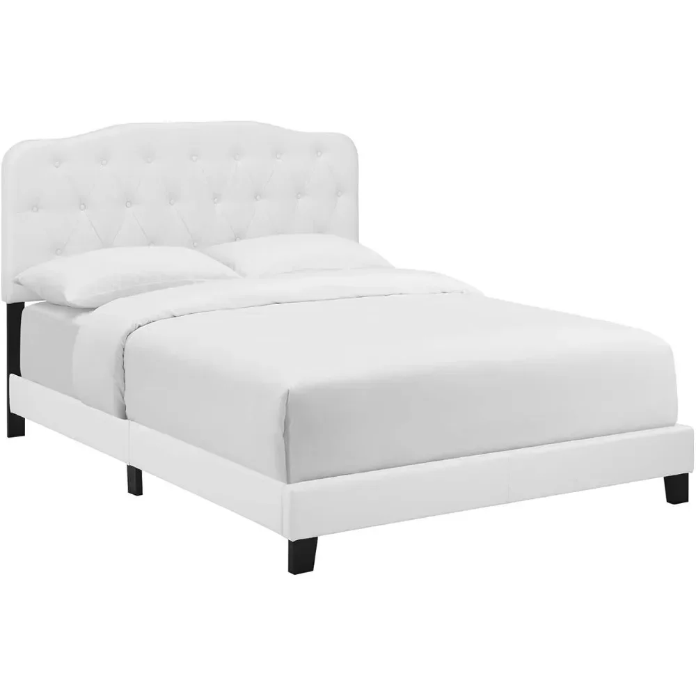 

Modway Amelia Tufted Faux Leather Upholstered Full Platform Bed, Bedroom Furniture, Bed Frame