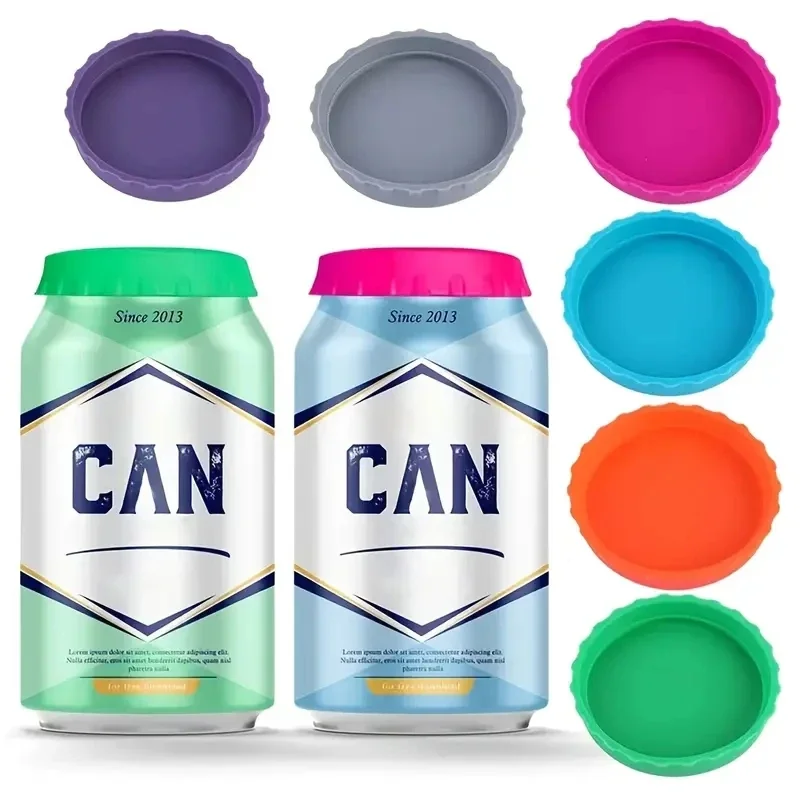 Silicone Can Lids 2pcs Sealing Cover Beverage Beer Can Drinkware Accessories