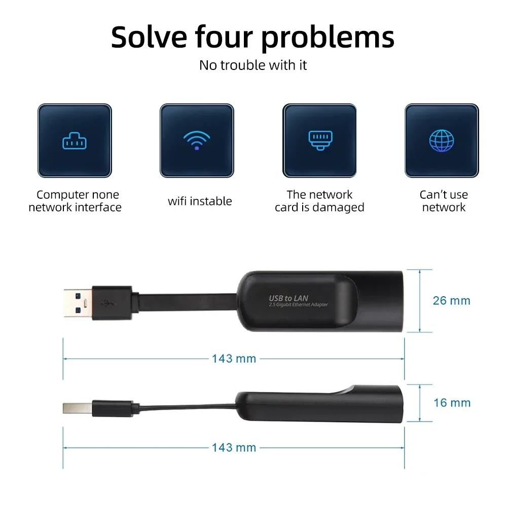 USB 유선 이더넷 어댑터 USB3.0 2500/1000Mbps USB 유형-RJ45 네트워크 카드 데스크탑 노트북 PC 액세서리용 인터넷 LAN