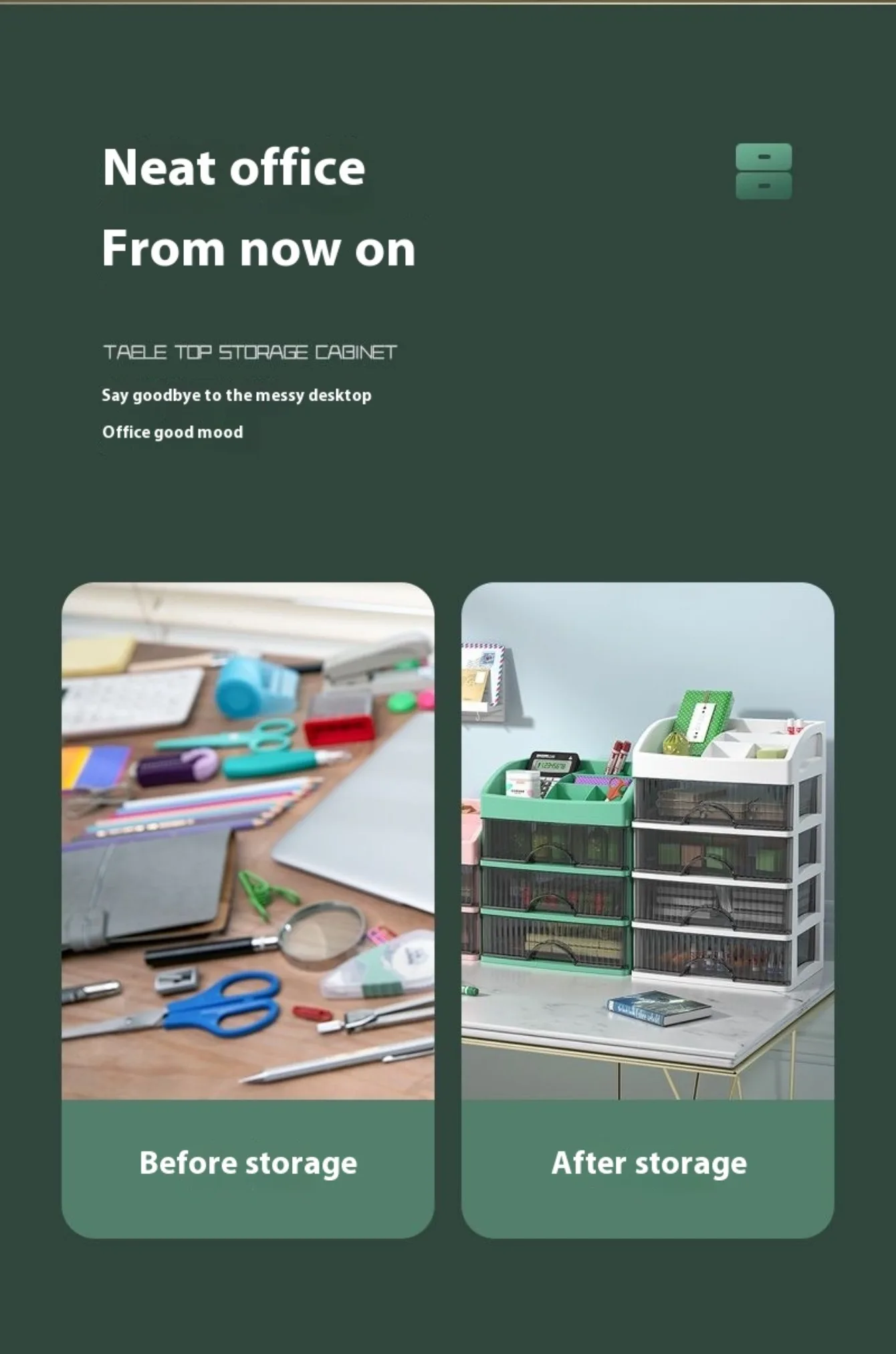 Description Picture 5 of itemDesktop Storage Box Drawer Hair Decoration Multi-layer Storage Cabine Make Up Case Jewelry Container Stationery Brush Organizers