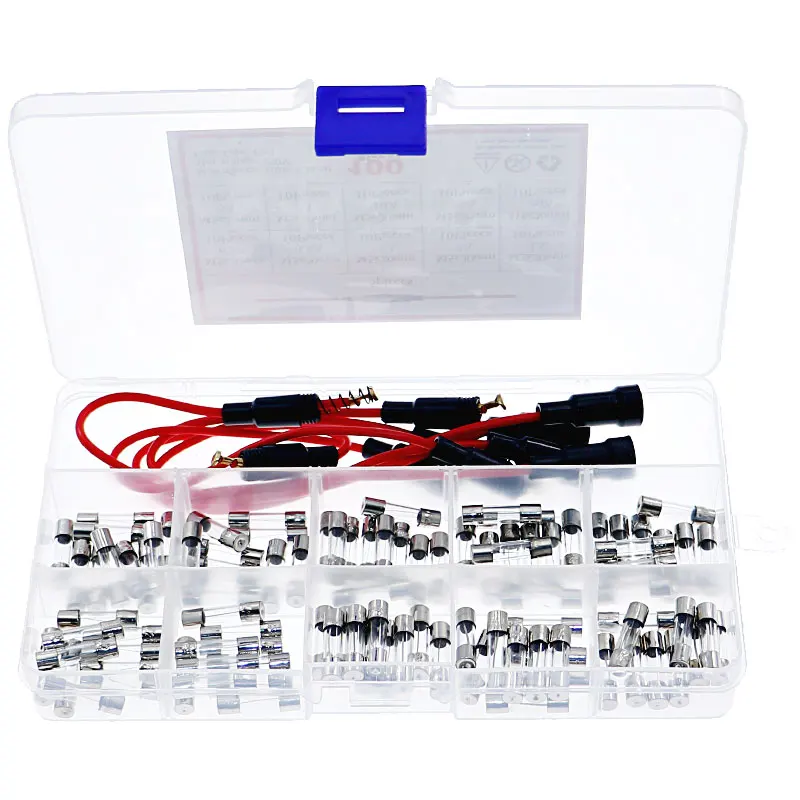 5pcs 5x20mm Fuse Holder Inline Screw Type with 16 AWG Wire + 250V 100pcs Quick Blow Glass Tube Fuse Assorted Mixed pack kit 1 100pcs 470uf 35v 10x17 10 17 inline aluminum electrolytic capacitor brand new and of good quality in stock