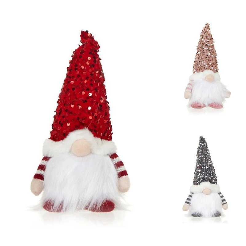 

30Cm Glowing LED Christms Doll Elf Gnome With LED Light Christmas Decor For Home Xmas Navidad New Year