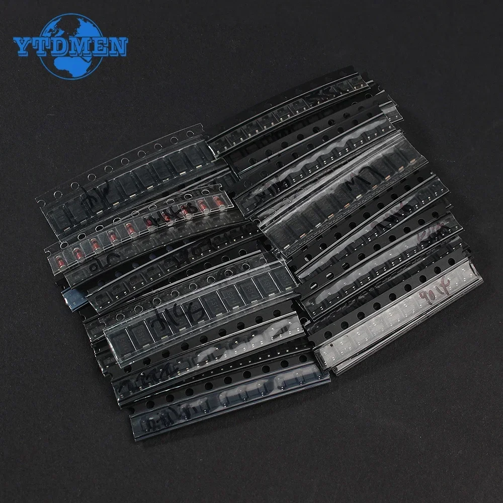 350PCS 35 Values SMD Transistor and Diode Assortment Kit SOT-23 S9012 S9013 S9014 S9015 S9018 S8550 S8050 2N2222 BAV70 BAV99 SMA