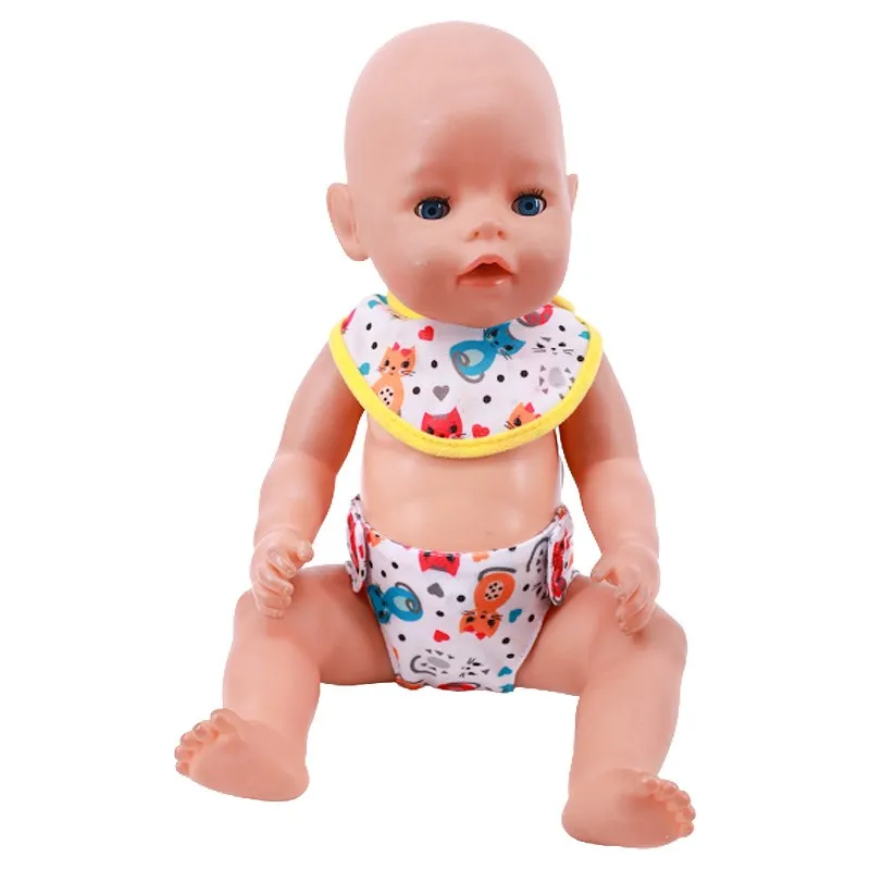 Festive Doll Clothes Set - Christmas Underwear & Diapers