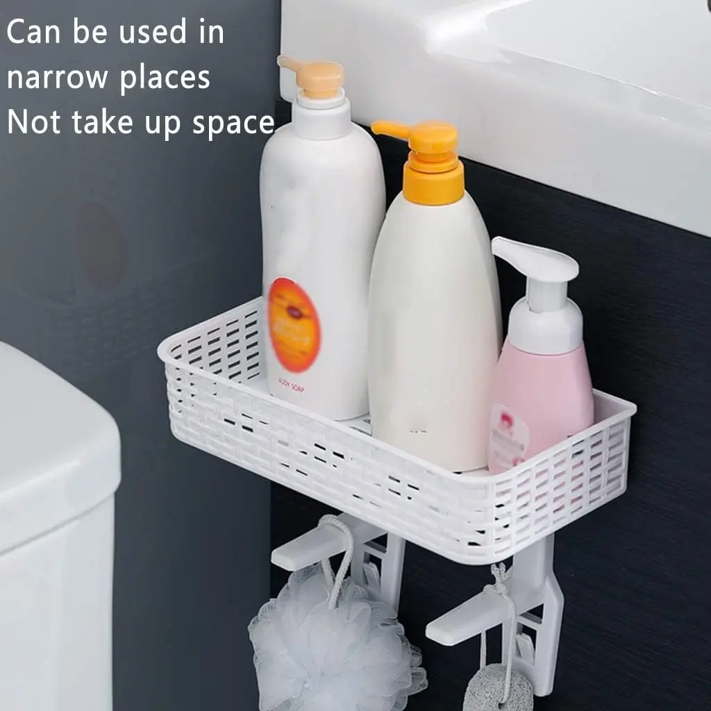 Bathroom Above Over The Toilet Rack No Drill Wall Mounted Shelf Toilet Plastic Shelf Shower Organizers Bath Storage Accessories 4
