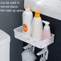 Bathroom Above Over The Toilet Rack No Drill Wall Mounted Shelf Toilet Shelf Organizers Storage Plastic Shower Bath Accessories 2
