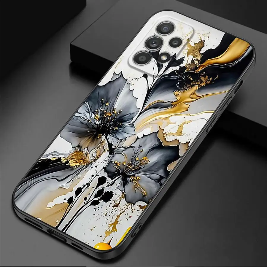 Sleek Black Marble Phone Case - Elegant Protection