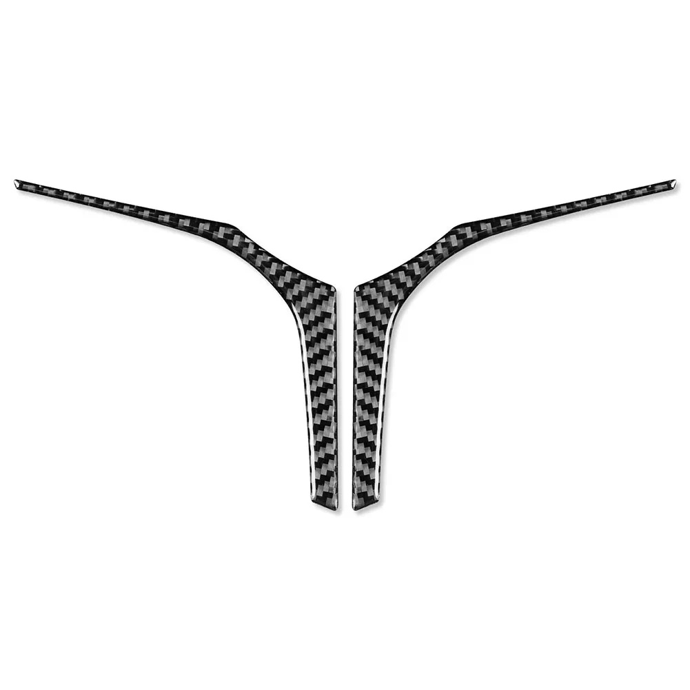 

Cover Trim Steering Wheel Cover 2pcs 2pcs/set Accessories Black Carbon Fiber Interior Steering Wheel Decor Cover