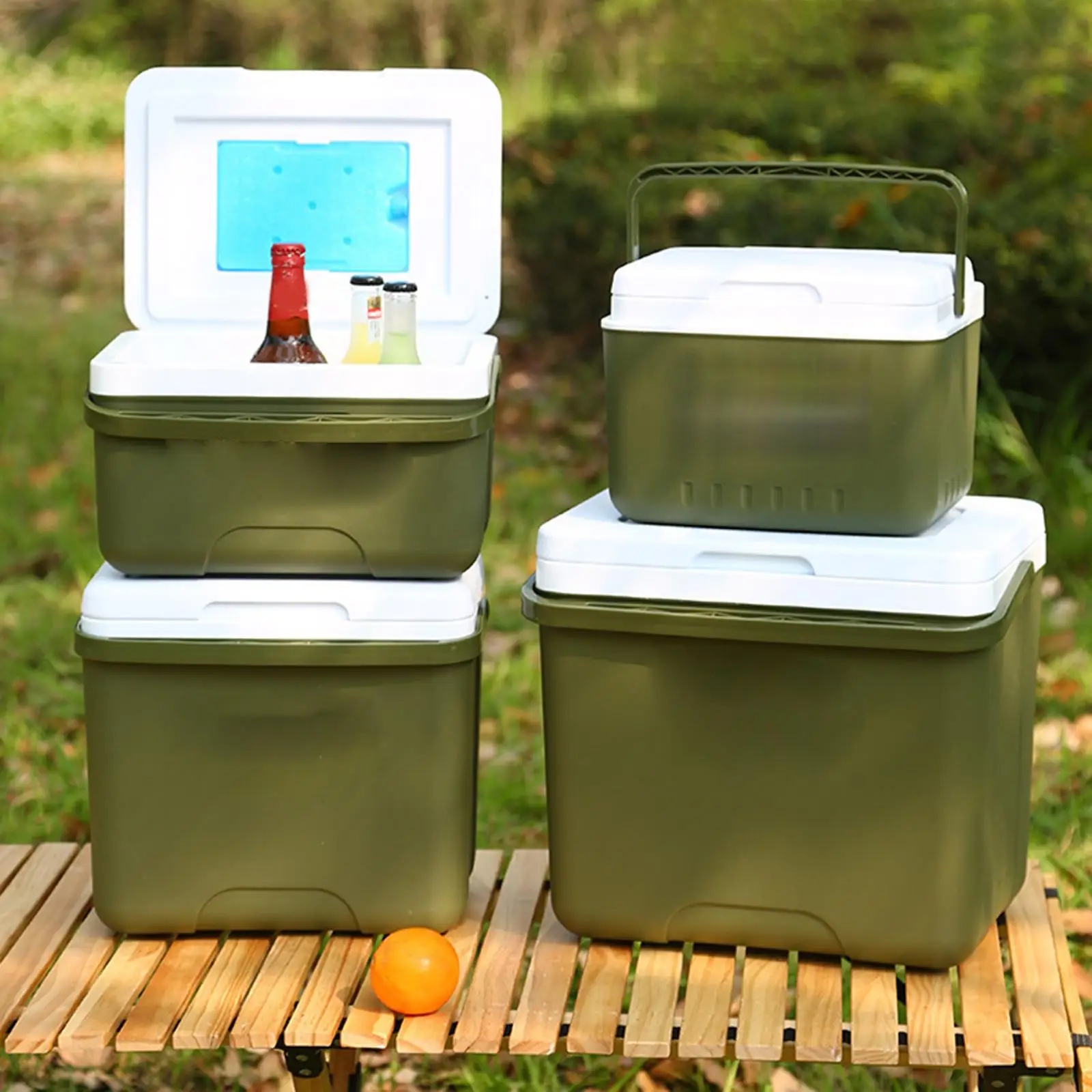 Cooler Box Container Portable Beverage Storage Organizer Hot/Cold Retention Cooler Ice Chest Small for BBQ Picnic Beach Party