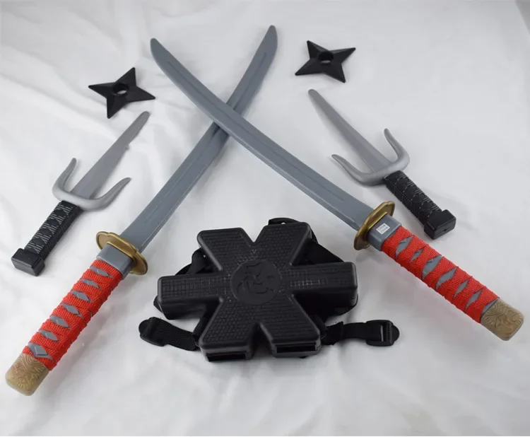 1: 1 Ninja Set Halloween Children's Japanese Samurai Cosplay Toys Knife Set Dart Toy Model Gifts Collection Bizarre Toys