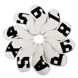 Premium Waterproof PU Golf Club Head Cover - Durable Protective Sleeve in Colorful Design (Blackonwhite)