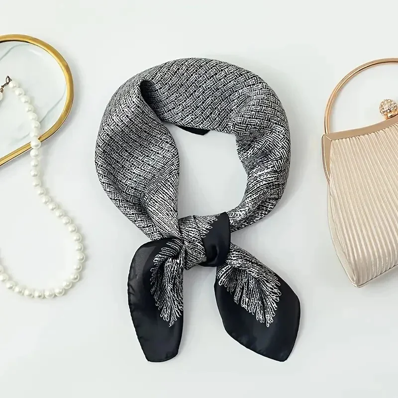 Black sketch 70 square scarf