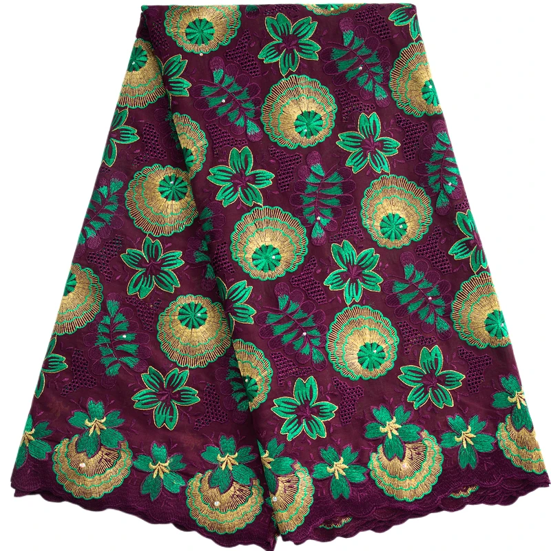 

Высококачественная хлопковая кружевная ткань Kalume с камнями 2023 нигерийская вышитая швейцарская вуаль кружевная ткань для шитья выпускного платья F3378