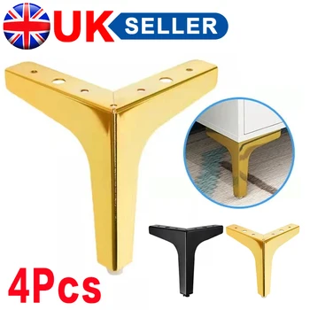 4Pcs Furniture Legs Metal For-Sofa Bed Cabinet Coffee Table Feet Chair Desk Foot
