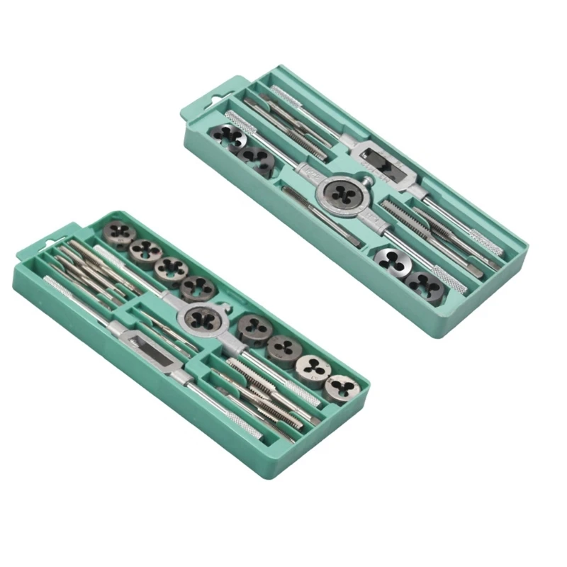 

12/20Pcs Metric Hand Tap and Die Set M3-M12 Screw Thread Taper Reamer Tools