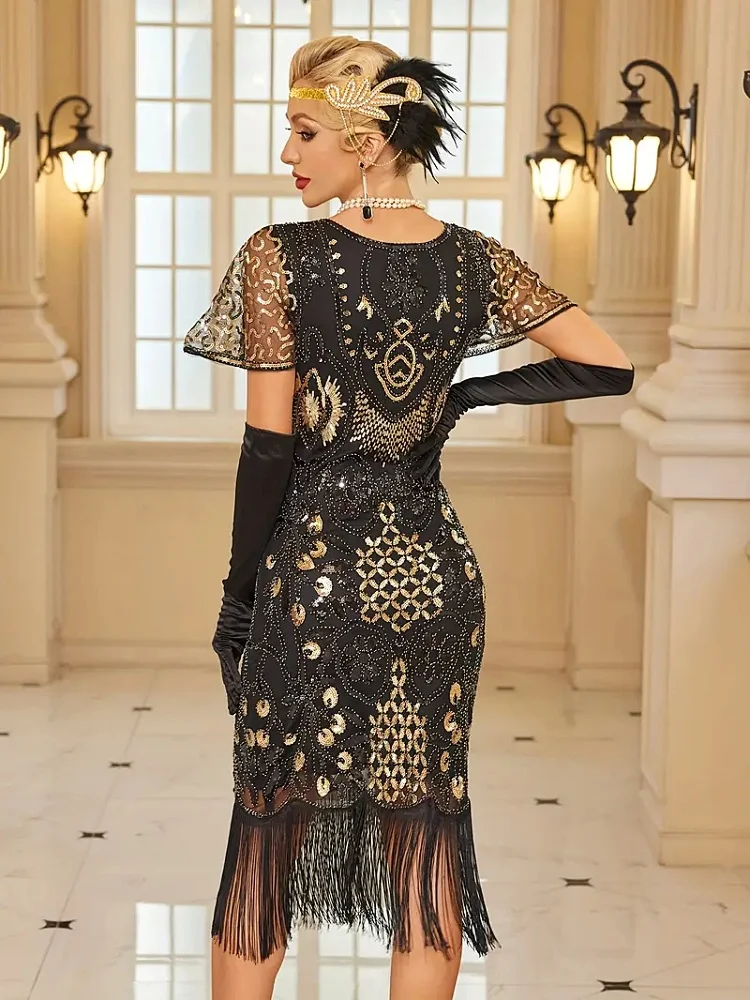 Flapper Dress Haute Hippie Beaded Dress Green Beaded Long Flapper