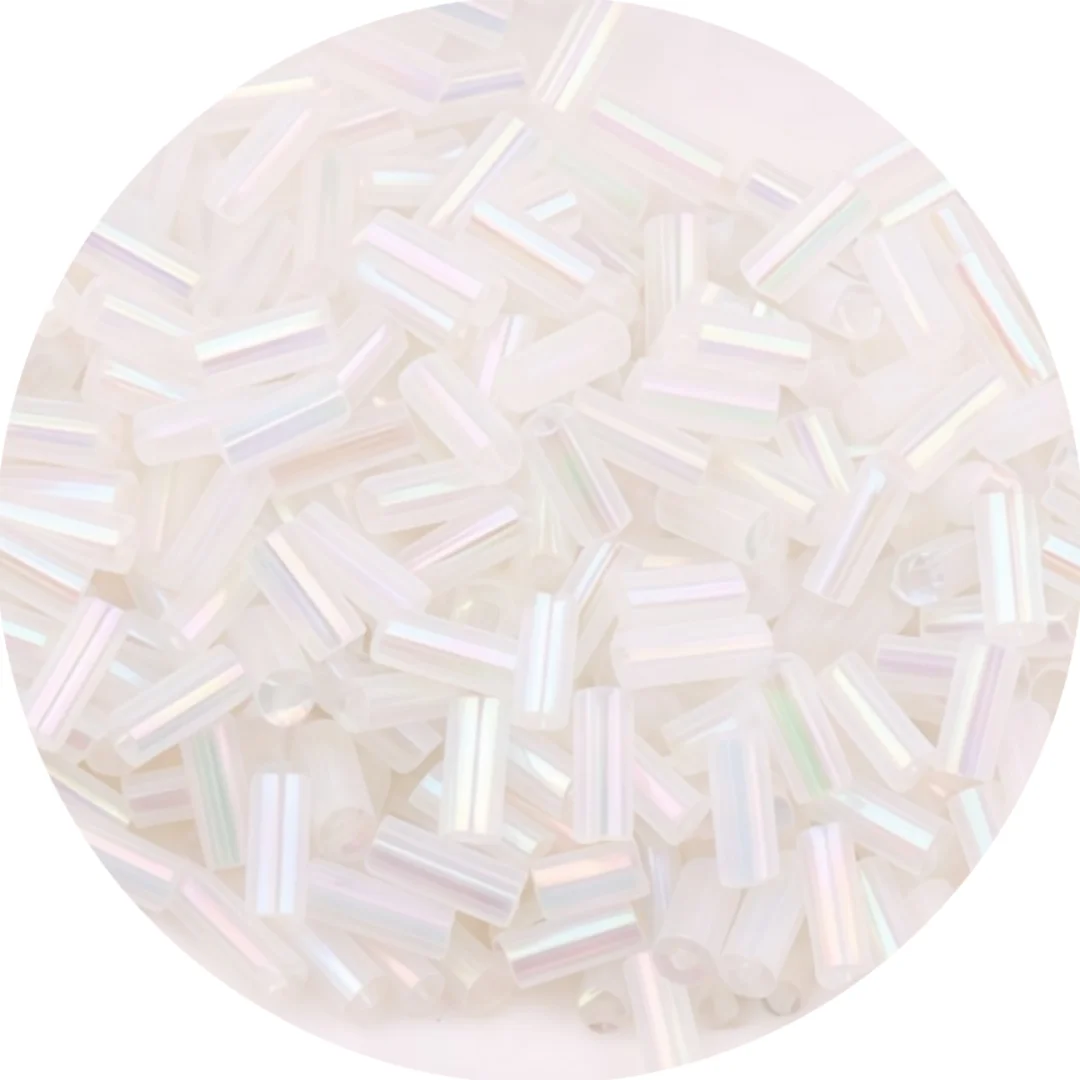 Premium Silver Core Glass Tube Beads for DIY Embroidery and Crafts