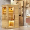 Far Infrared Home Sauna Room for 1 Person, Spa Saunas with Digital Controller, 2 Bluetooth Player, LED Reading Lamp, Saunas 1