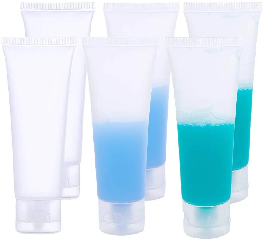 50pcs 15ml-100ml Plastic Empty Tubes Refillable Cleanser Hand Cream Cosmetic Lotion Containers Makeup Sample Bottle Vial Case