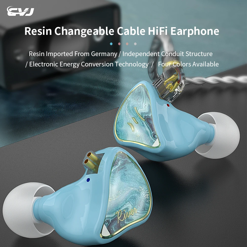 

CVJ River Dusk Autumn Moon 1BA+1DD Driver Unit HiFi In Ear Monitor Earphone Sports Music Headset Earbud With Detachable Cable