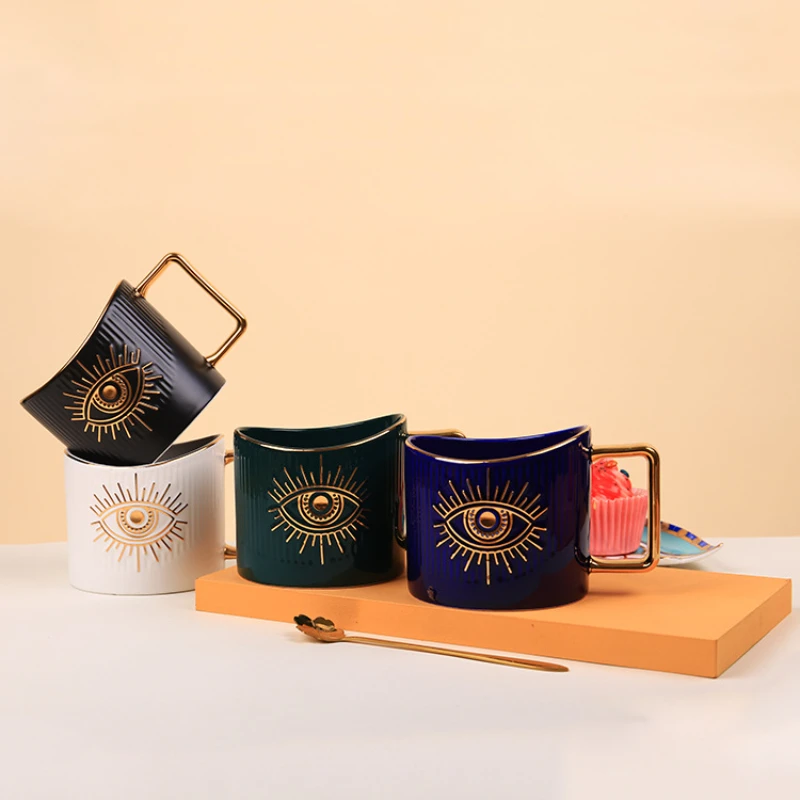 

New Product Creative Eye Ceramic Mug Coffee Cup Household Supplies Breakfast Milk Cup Office Afternoon Tea Cup Creative Gift