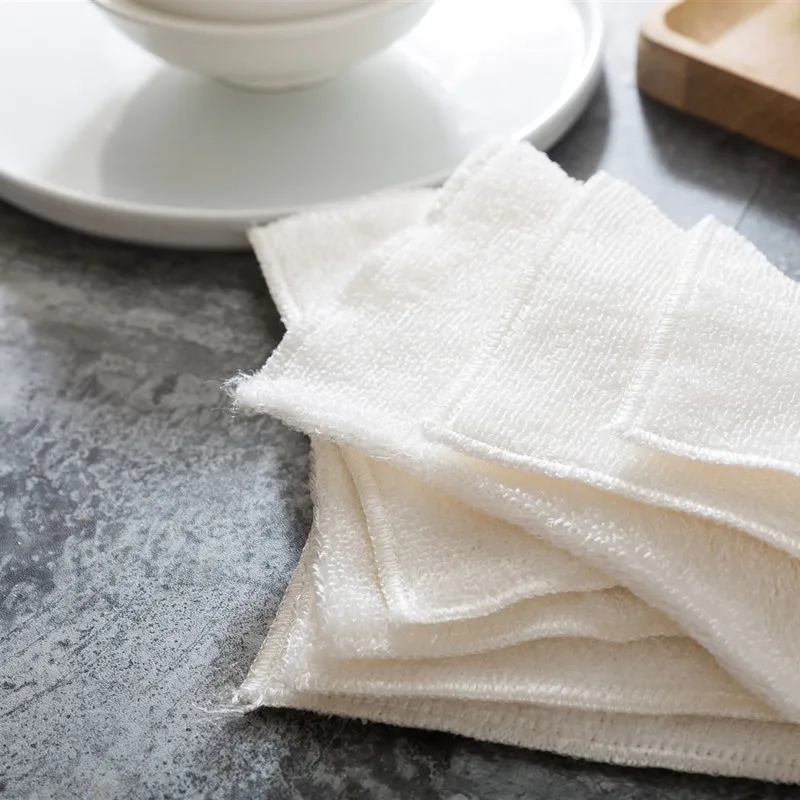 Natural Bamboo Fiber Thickened Cleaning Cloth Kitchen Scouring Pad White Dish Towel Easy To Clean Bathroom Rags Dishcloth 2PCS microfiber towel kitchen towel cleaning cloth microfiber wash towel microfiber dish cloths dish cleaning cloth dish cloth towel cleaning cloth microfiber dish cloth