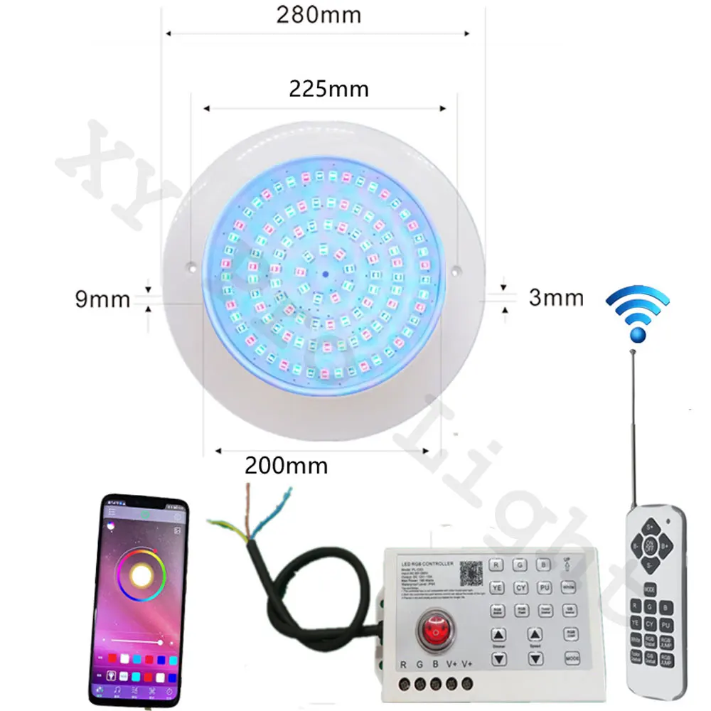 30W RGB LED Pool Light Bluetooth APP Control DC12V Outdoor/Indoor Underwater Light Fountain Landscape Lamp Piscina Luz Spotlight 10pcs g4 g9 led bulb ac dc12v 110v 220v dimmable warm white cool white led corn lamp 3w 5w 6w 7w 9w replace for halogen bulb
