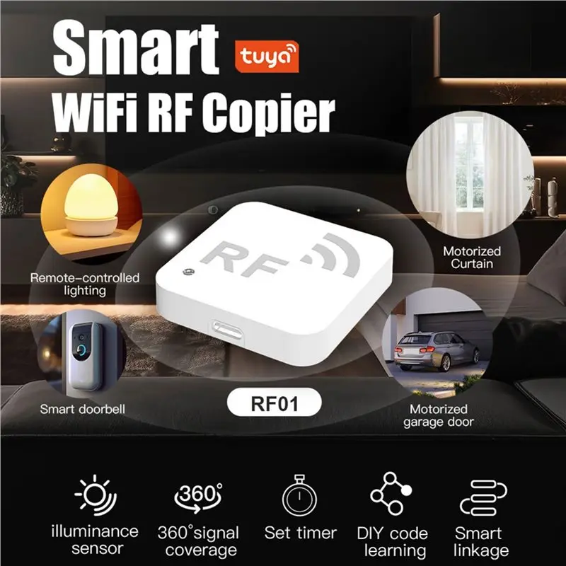 B63B-Tuya 스마트 와이파이 무선 주파수 RF 무선 복사기 차고 문 접근 제어 원격 복제 기능 복사