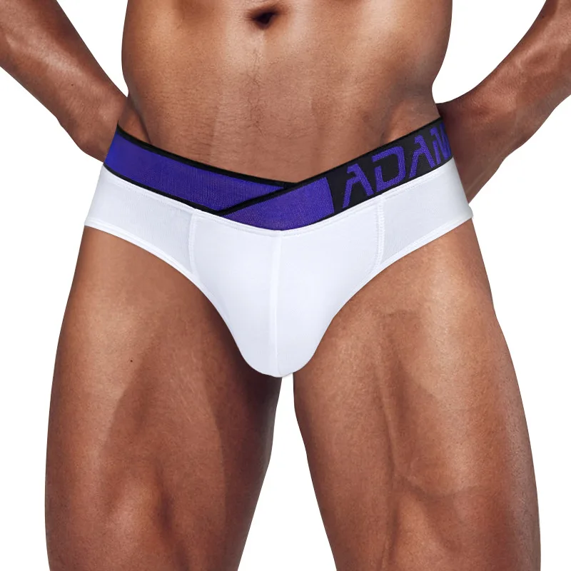 ADANNU Men's Underwear Modal Comfort Fitness Solid Color Laser Gradient belt Triangle panties