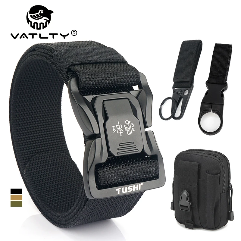 VATLTY neue 4,3 cm taktische Outdoor-Gürtel enge Nylon Aluminium Schnalle Schnell verschluss Herren Militär gürtel lässig breiten Bund männlich