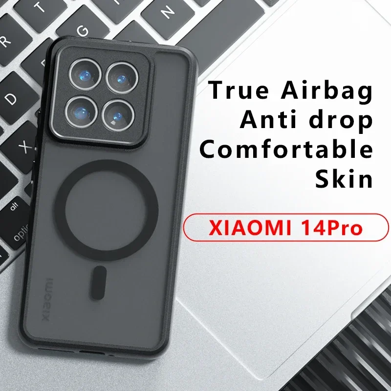 Matte Magnetic Acrylic Shockproof Transparent Case with Hard Bumper