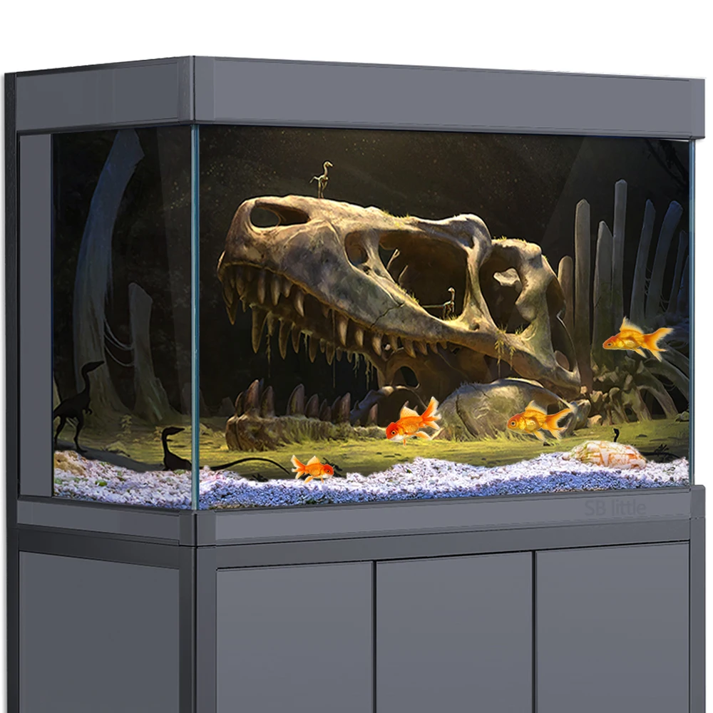 Schedel Aquarium Decoratie - Realistische Dinosaurus Schedel Aquarium Decoratie Dinosaurus Ornamenten | Unieke Aquarium Terrariumdecoratie, Dinosaurus Skeletdecoratie voor Amfibieën Reptiel Habitat