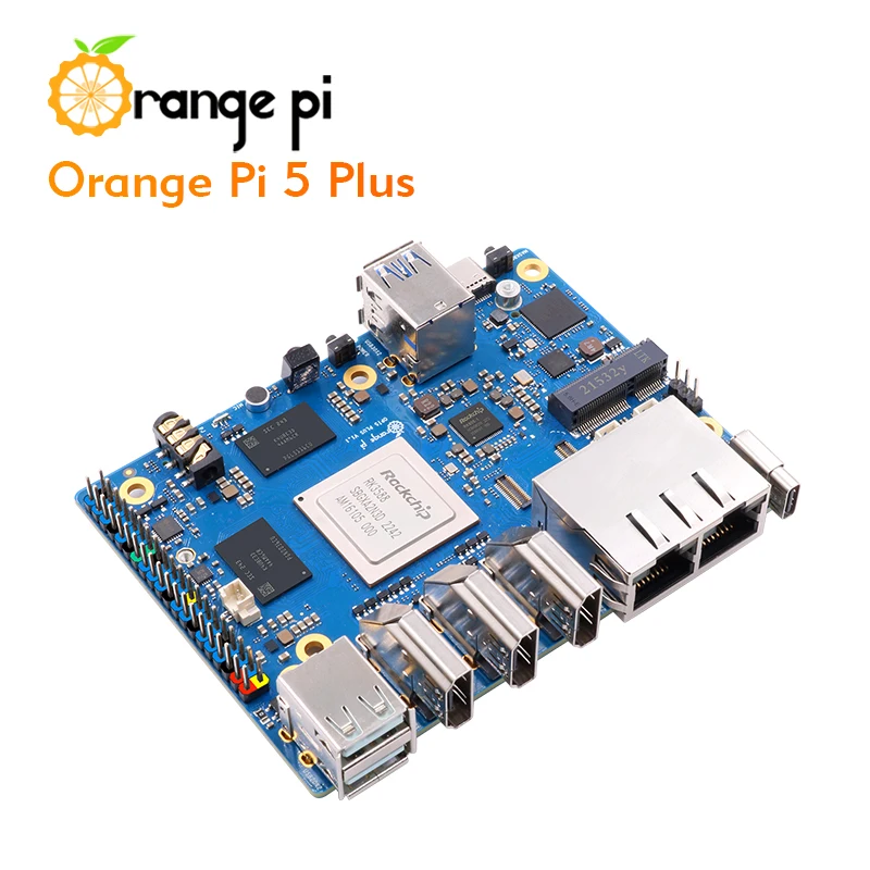 Orange Pi 5 Plus 16GB RK3588 2.4G Dual Ethernet Ports with PCIE Computer Run Android Ubuntu Debian OS Development Single Board