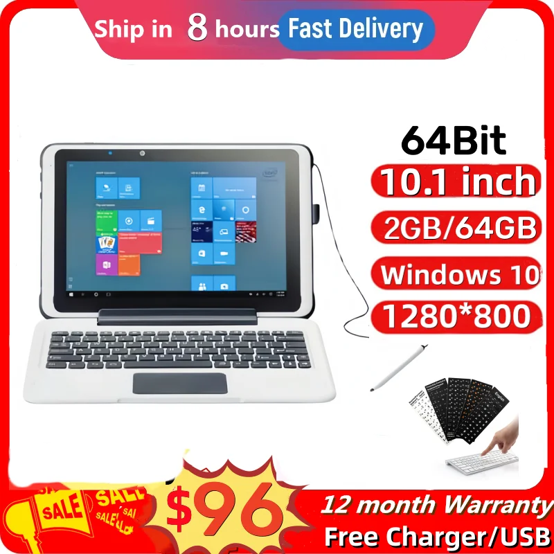 2Gb Lpddr3 64Gb Emmc Penna Capacitiva Gratuita 10.1 Pollici 64 Bit Windows 10 Pro C1 2 In1 Tablet Con Tastiera X5-Z8350 Quad-Core