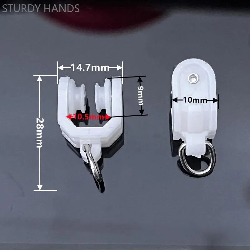 30pcs Curtain Track Accessories Sliding Wheel Roller Retro Straight Rail Bent Rail Hook Ring Nylon Pulley Curtain Hardware