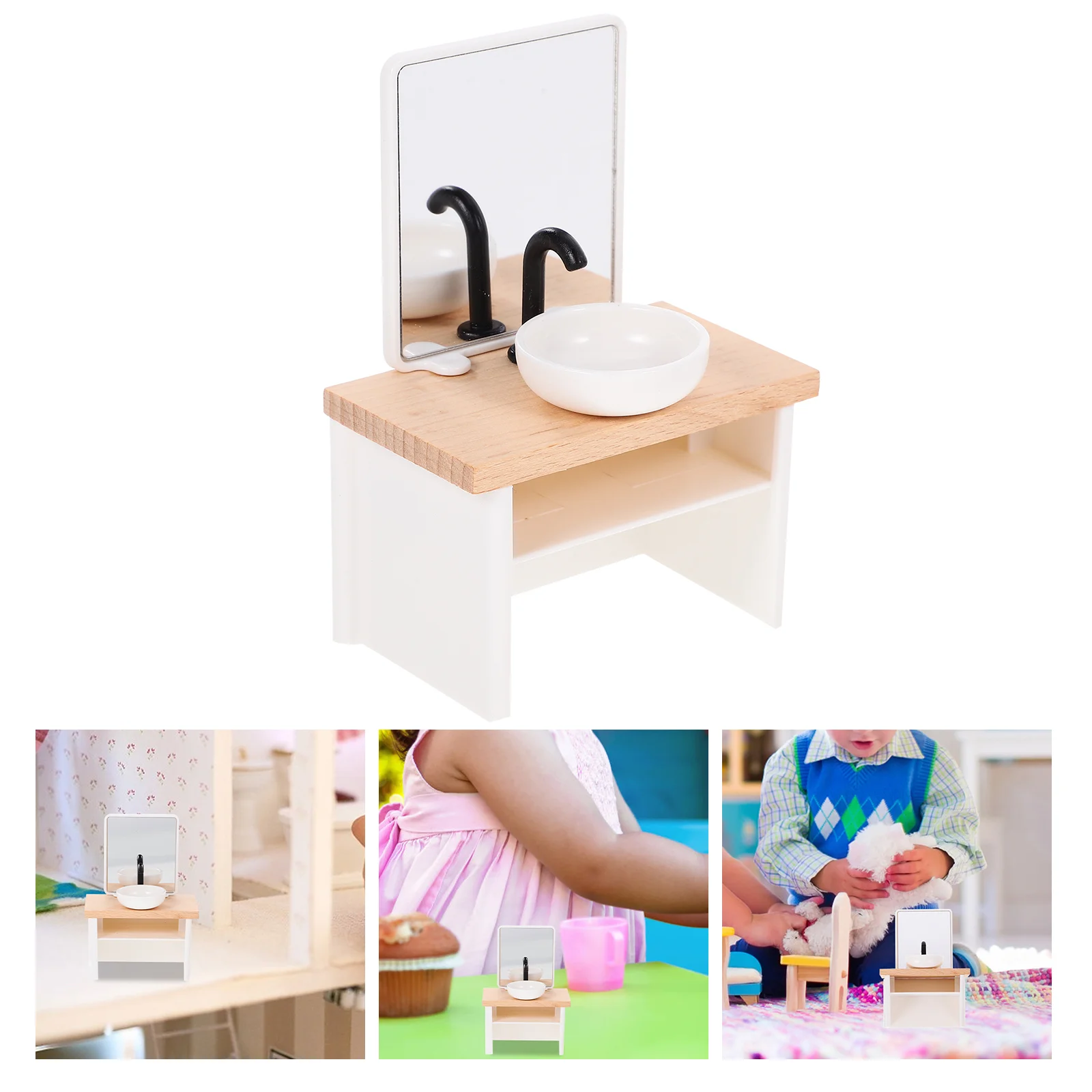 

House Bathroom Sink Miniature Kitchen Sink Wash Basin Cabinet House Bathroom Decor