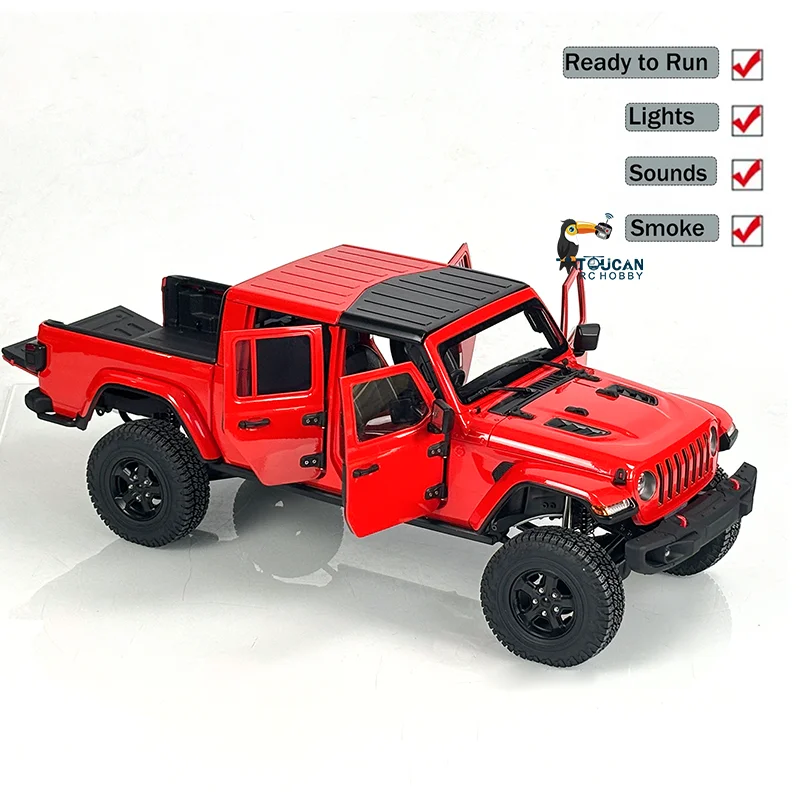 

Игрушки 1/10 Jeep Gladiator Rubicon RTR Радиоуправляемый гусеничный автомобиль 4x4 огни звук Дым 2 скорости готовый к использованию грузовик машина THZH1887