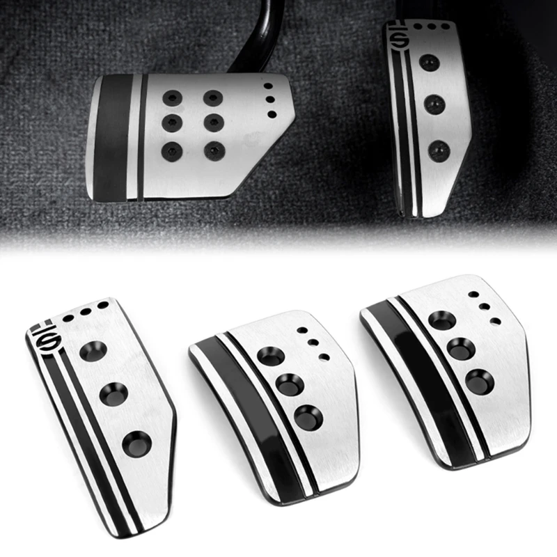 Copripedali In Acciaio Inossidabile Per Peugeot 207 208 2008 307 308 – Set AT/MT Con Antiscivolo, Design Sportivo, Facile Installazione