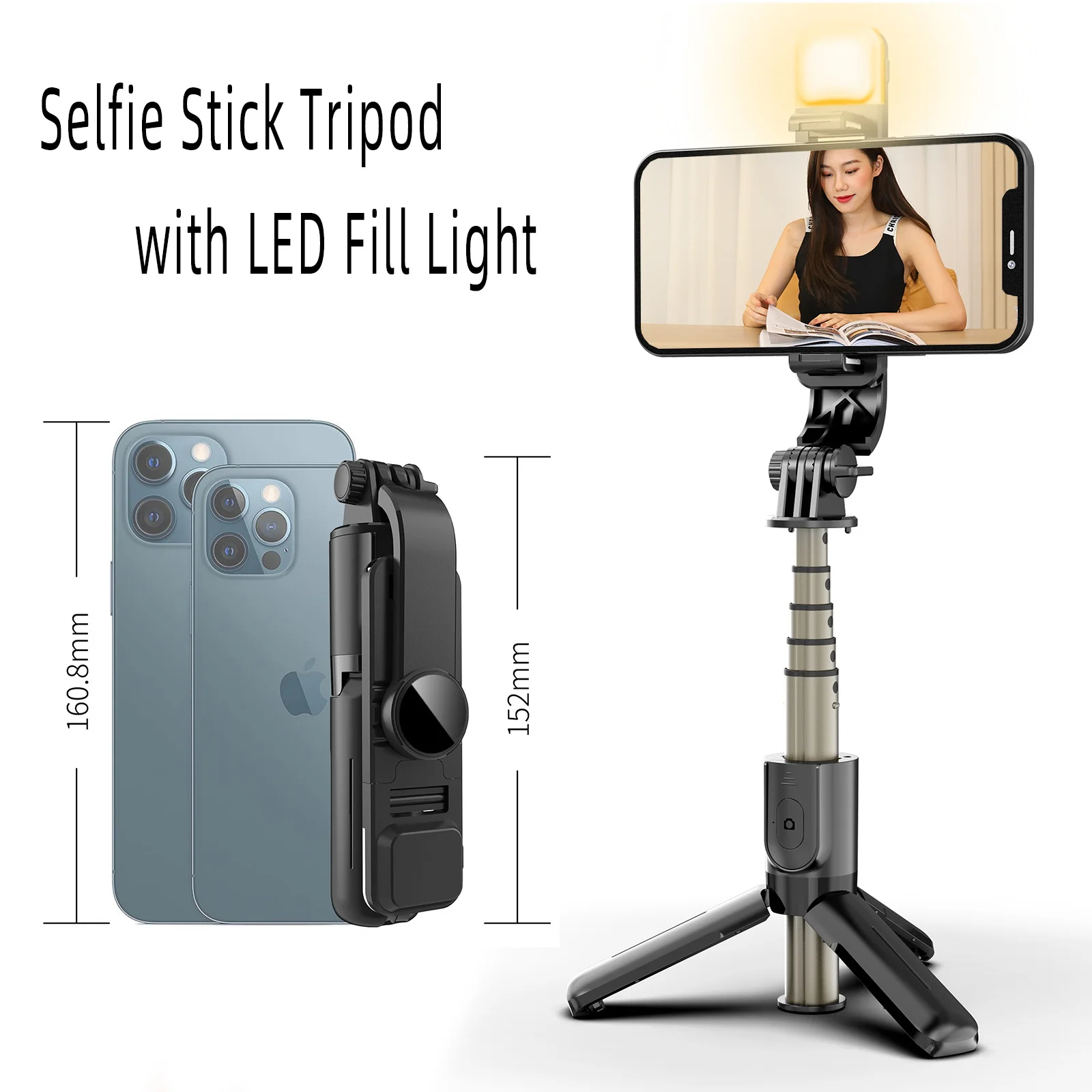 

Селфи-Палка с светильник кой и штативом, беспроводной мини-штатив с дистанционным управлением, складная Портативная подставка для телефона...