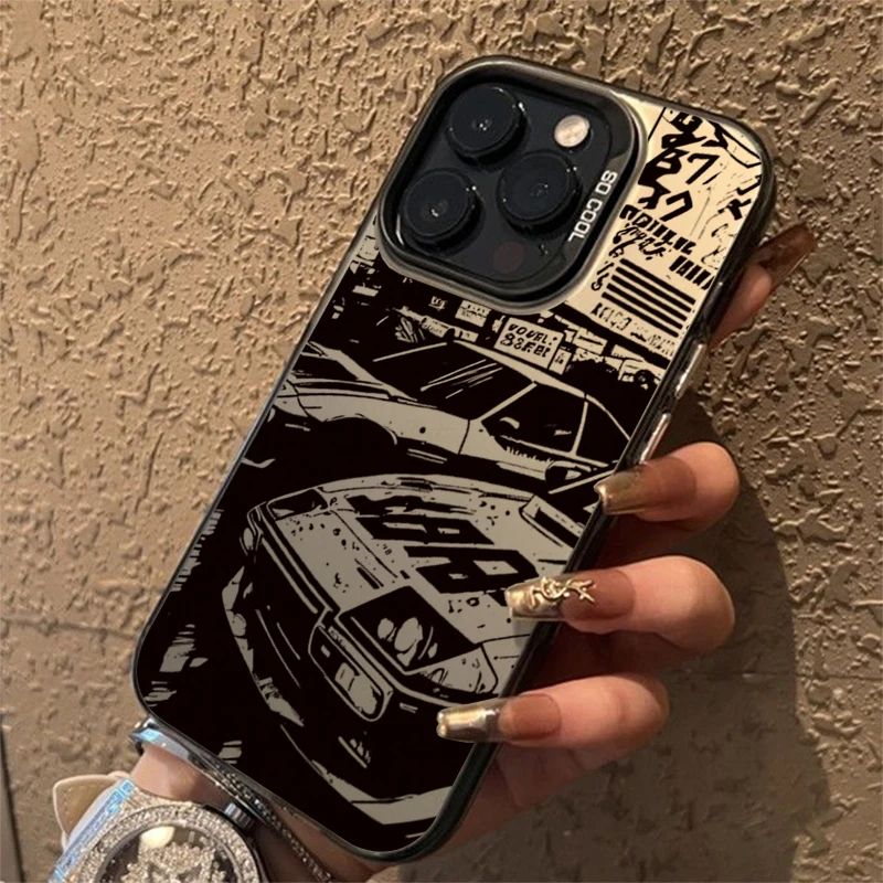 Stylish Car Print Electroplate Silver IMD Phone Case Cover