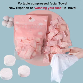 Mini serviettes compressées jetables, 20/50 pièces, Capsules, serviettes magiques, tablette de soins du visage, lingettes en tissu de voyage en plein air, mouchoirs en papier 1