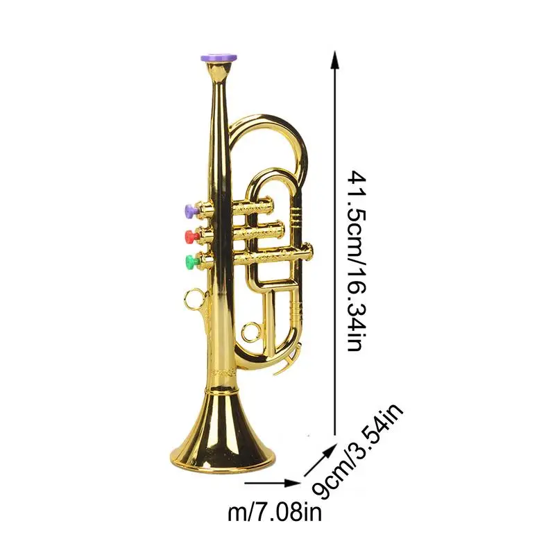 Children toy trumpets Musical Instruments three-tone trumpets Simulated Musical Brass Instruments Horns play house music equipment