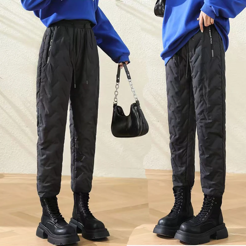 Animal Game Winter Women Plush Thick Fleece Waterproof Sweatpant Windproof Casual Pants Warm Outerwear Lambswool Thermal