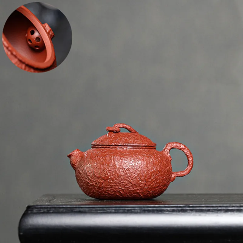 

110ml Handmade Yixing Purple Clay Teapot Dahongpao Ball Hole Filter Tea Pot Raw Ore Zisha Kettle Home Beauty Tea Infuser