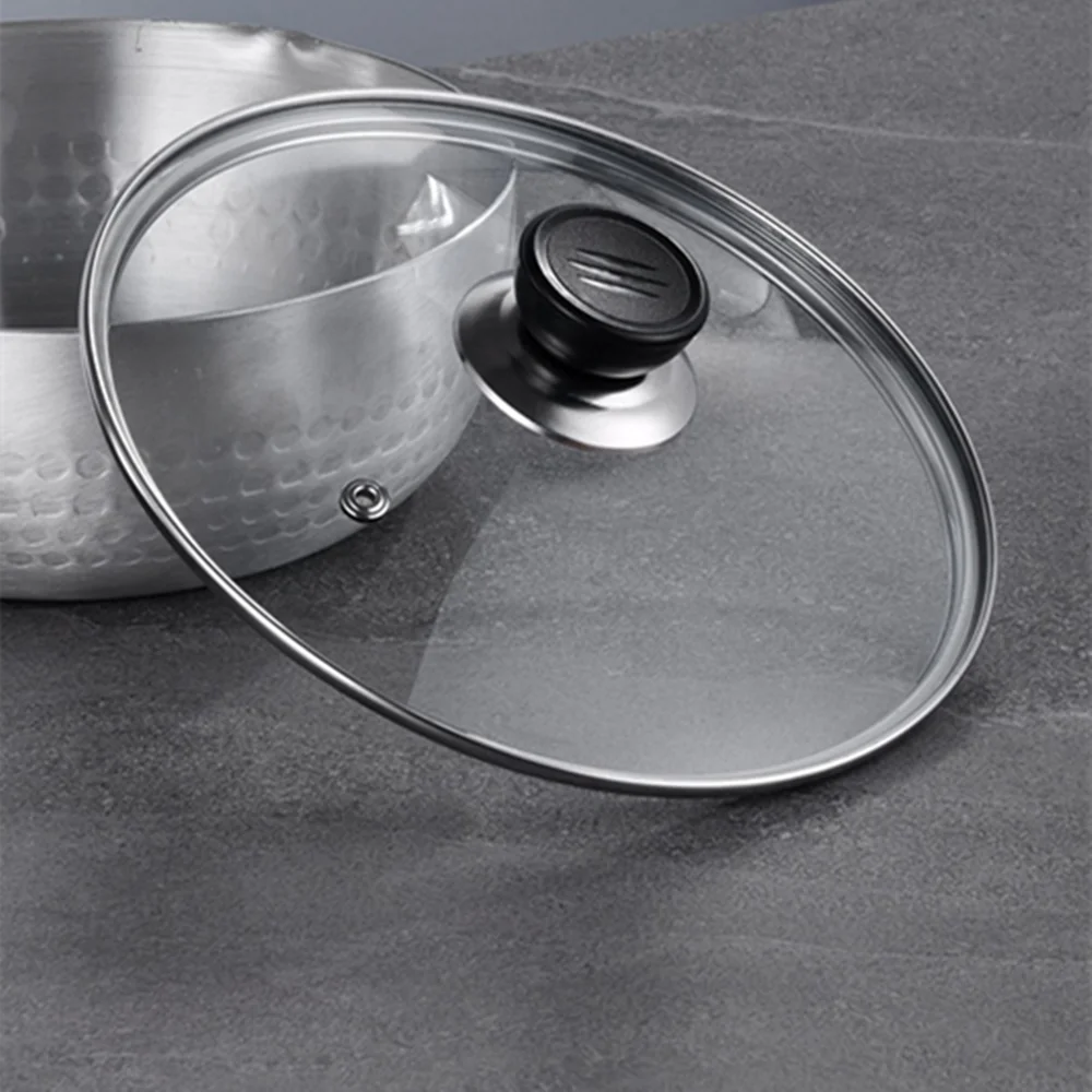 Glass Pot Lid Tempered Glass Round Frying Pan Cover Visible Vertical Lid Pot Lid Cookware Parts Kitchen Accessories 20-30cm