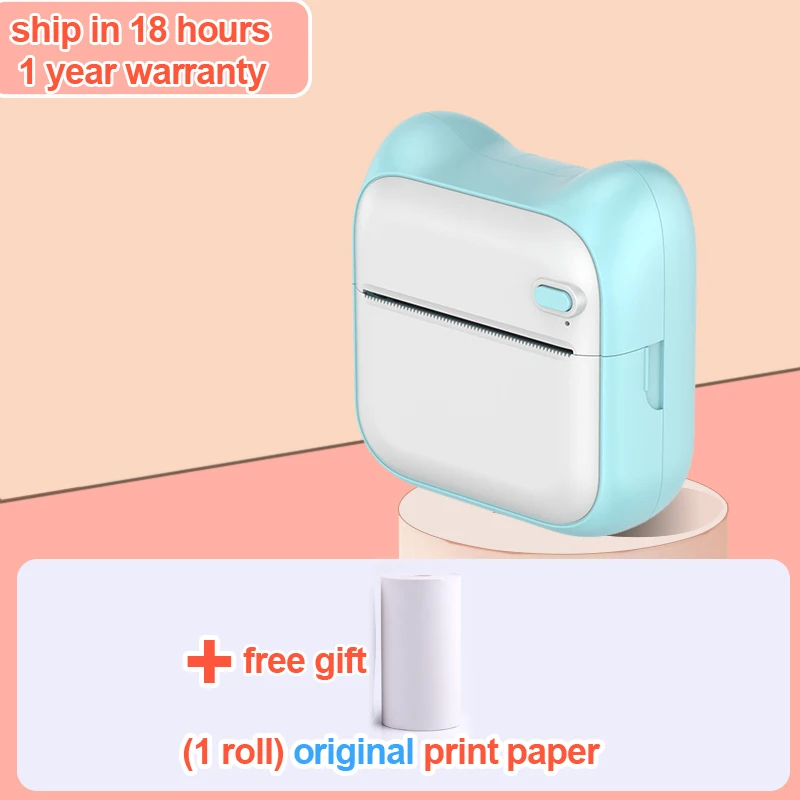 mini inkless printer Portable Thermal Printer Mini Printer Paper Photo Pocket Printer 57mm Printing Wireless BT 203dpi Android IOS Thermal Printers mini photo printer for mobile Printers