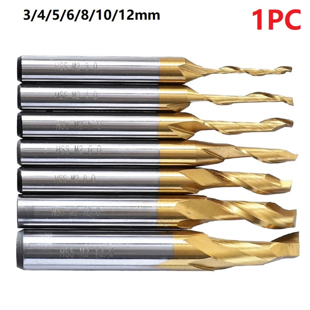 High Speed Steel HSS Coated M2 Single Flute Spiral End Mill Router Bit ...