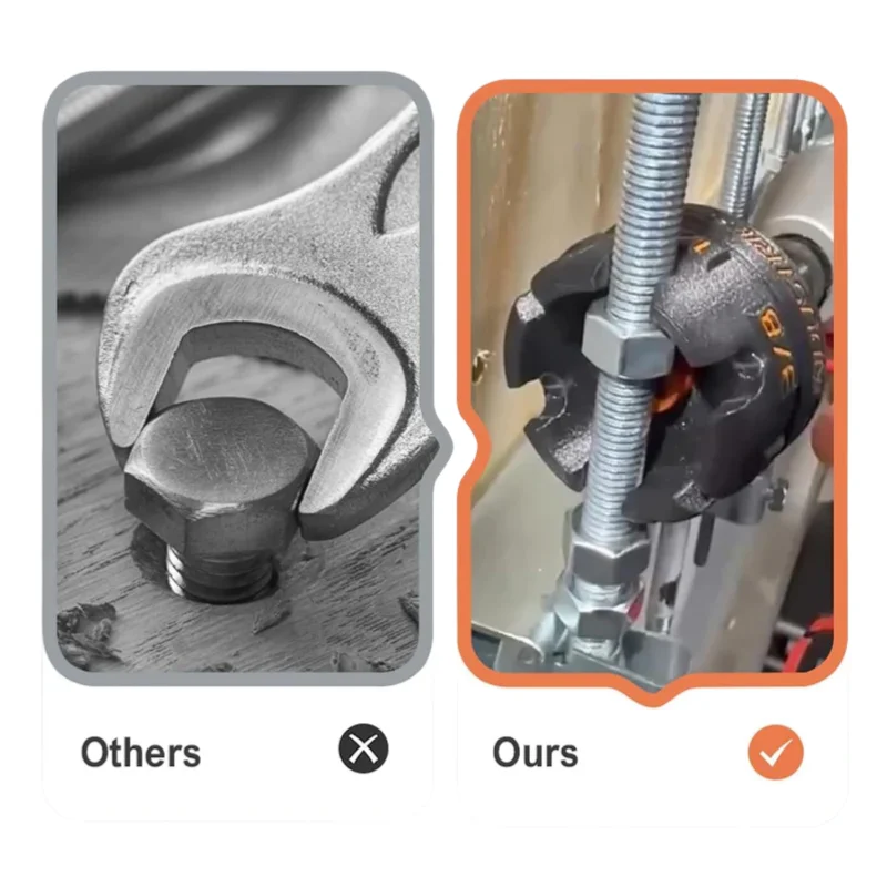 Sechskantschaft-Mutternschlüssel aus Aluminiumlegierung für 1/4-Zoll-, 3/8-Zoll- und 1/2-Zoll-Gewindestangen, schnelle Entfernung von Muttern und Bolzen für Leitungenständer, Federbeine – Detail 16