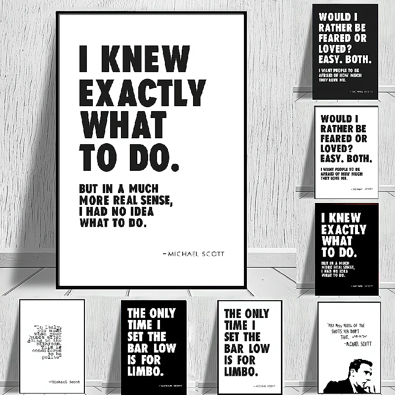 Funny TV Show Quotes poster e stampe Office Wall Art Decor Michael Scott  Office Quote Black White tipografia Canvas Painting|Pittura e calligrafia|  - AliExpress